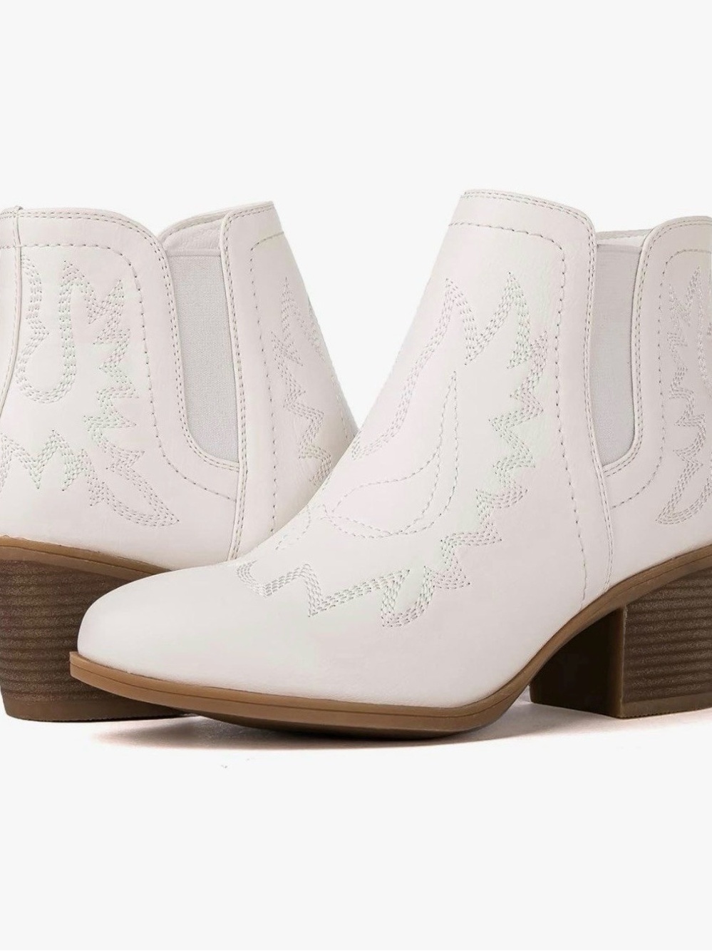 Amazon Essentials White Western-Inspired Ankle Boots